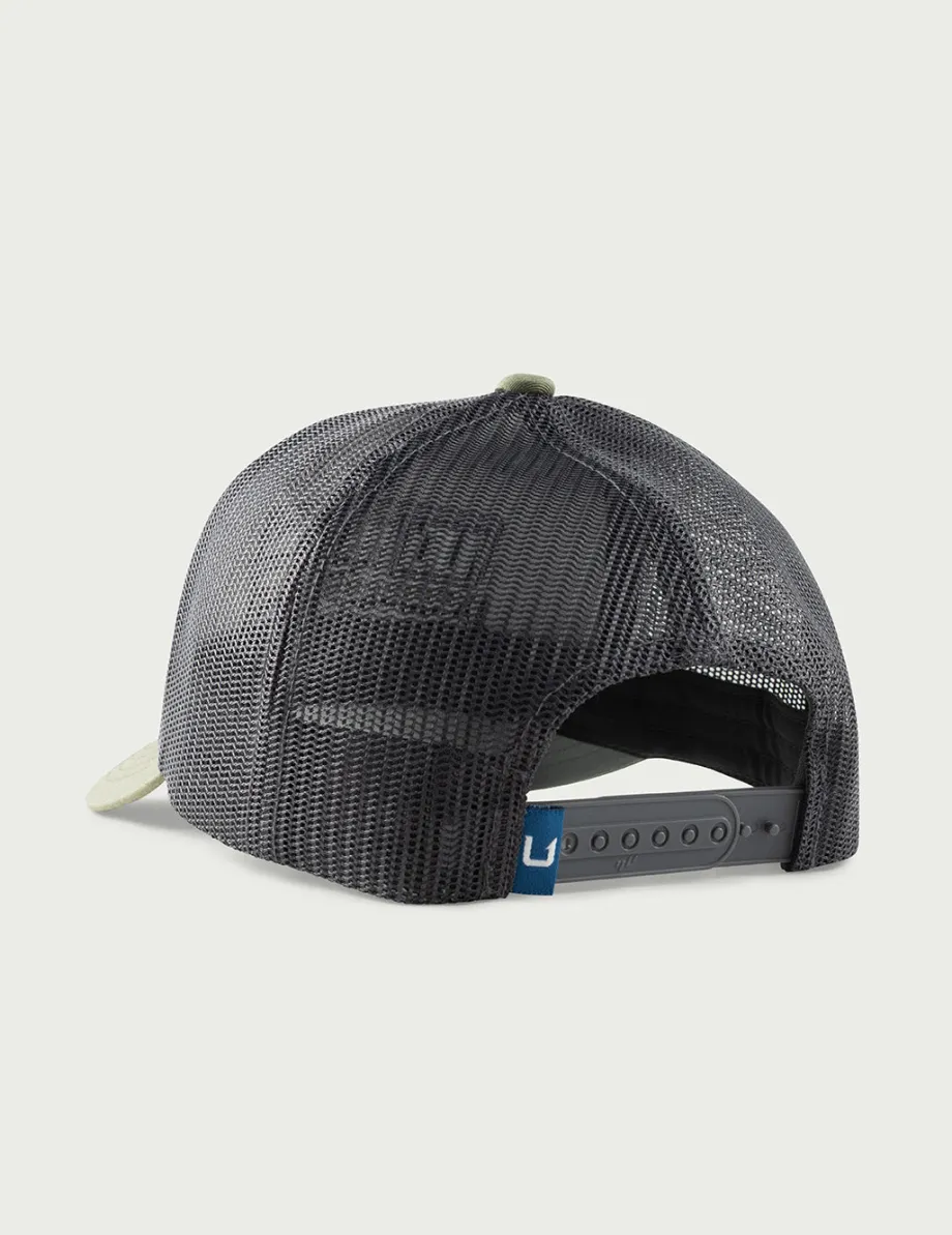 Huk Gear Hats-Trophy Flag Trucker Hat Moss
