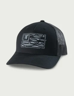 Huk Gear Hats-Trophy Flag Trucker Hat Black
