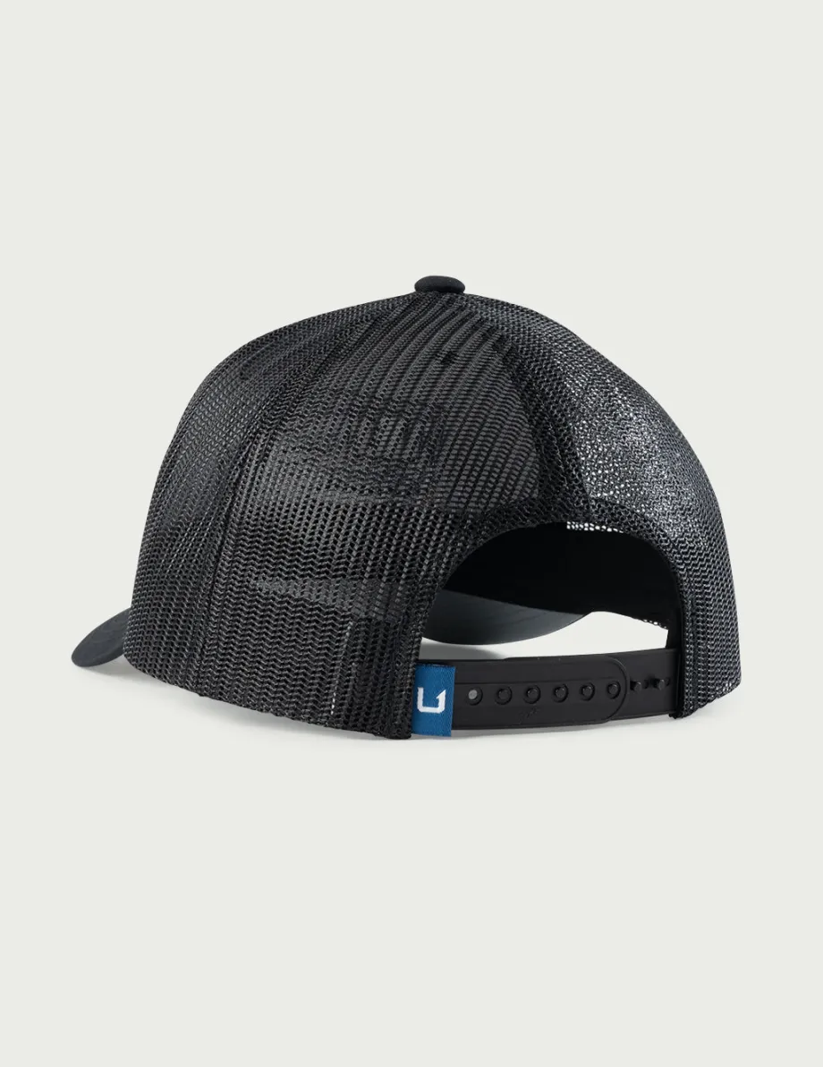 Huk Gear Hats-Trophy Flag Trucker Hat Black