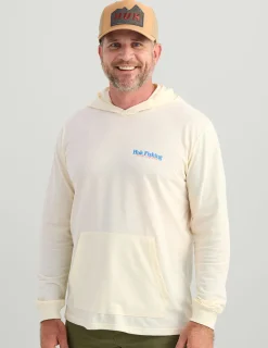 Huk Gear T-Shirts-Trout Wrangle Hoodie Tee Egret