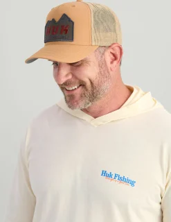 Huk Gear T-Shirts-Trout Wrangle Hoodie Tee Egret