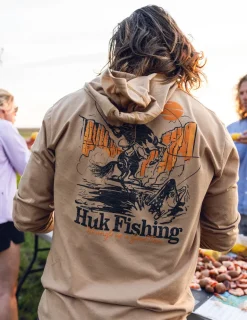 Huk Gear T-Shirts-Trout Wrangle Hoodie Tee Marl