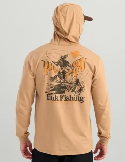 Huk Gear T-Shirts-Trout Wrangle Hoodie Tee Marl