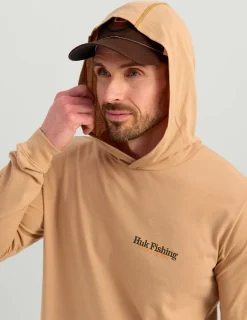 Huk Gear T-Shirts-Trout Wrangle Hoodie Tee Marl