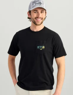 Huk Gear T-Shirts-Western Wild Pocket Tee Black