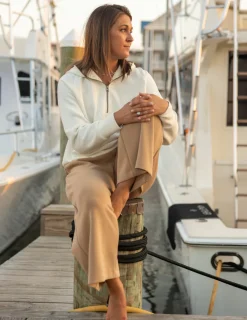 Huk Gear Pants-Womens Bayside Wide Leg Crop Marl