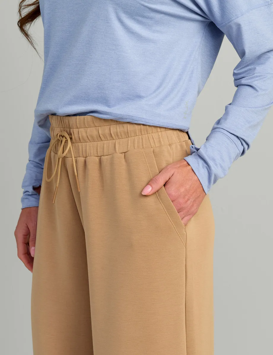 Huk Gear Pants-Womens Bayside Wide Leg Crop Marl