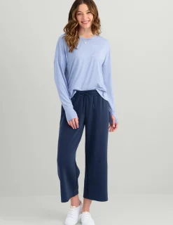 Huk Gear Pants-Womens Bayside Wide Leg Crop Naval Academy