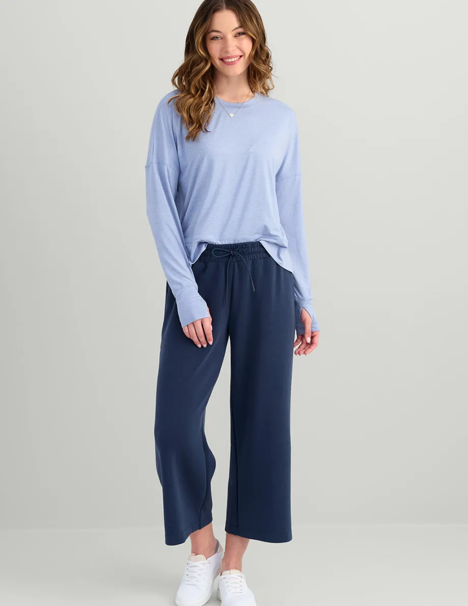 Huk Gear Pants-Womens Bayside Wide Leg Crop Naval Academy