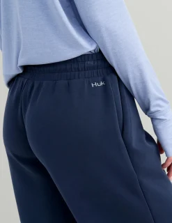 Huk Gear Pants-Womens Bayside Wide Leg Crop Naval Academy