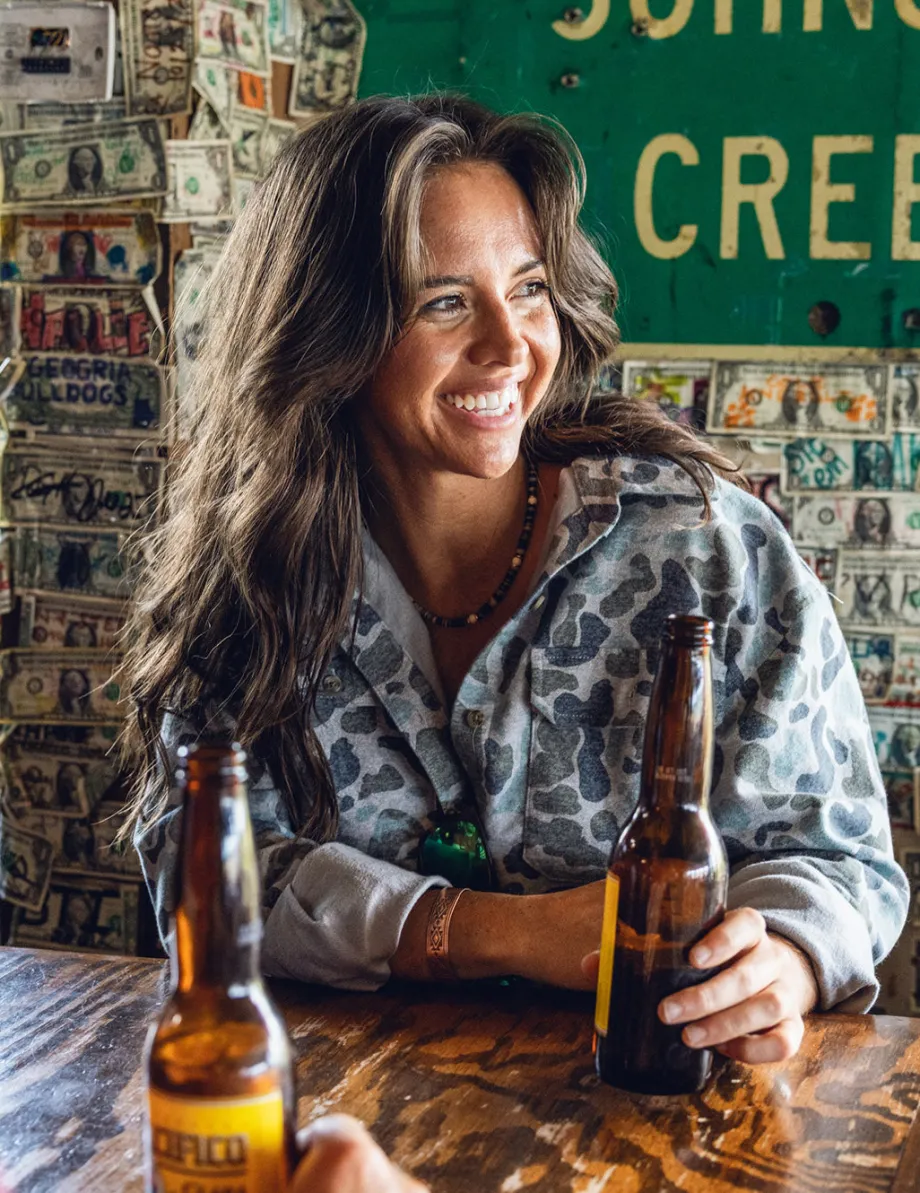 Huk Gear Button Downs-Womens Chesapeake KC Printed Flannel KC Volcanic Ash Camo