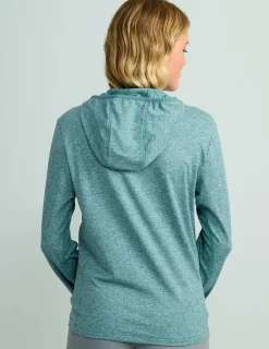 Huk Gear Performance Tops-Womens Coldfront+ Hoodie Storm Blue Heather