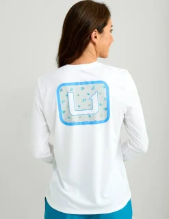 Huk Gear Performance Tops-Womens Huk Box Pursuit Performance V-Neck White