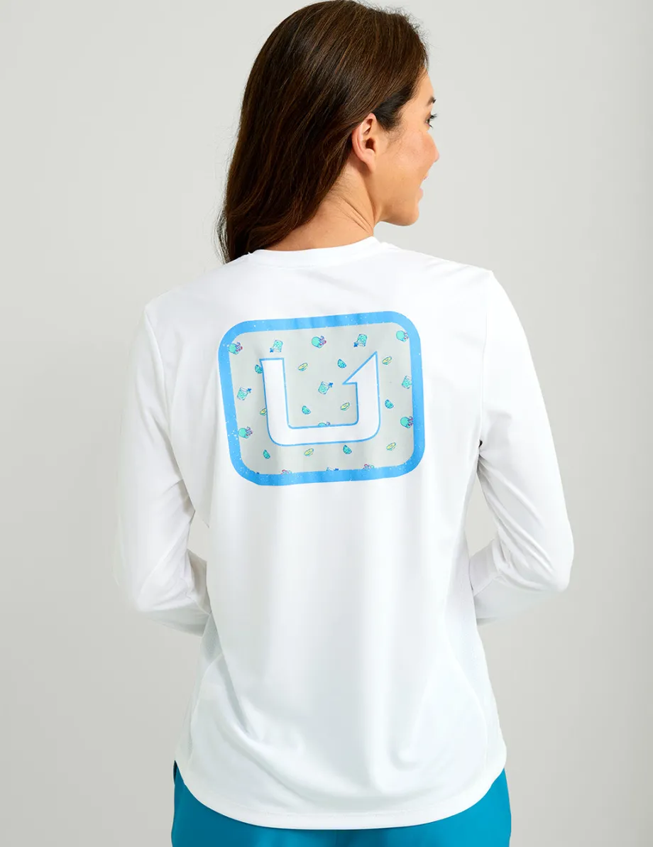 Huk Gear Performance Tops-Womens Huk Box Pursuit Performance V-Neck White