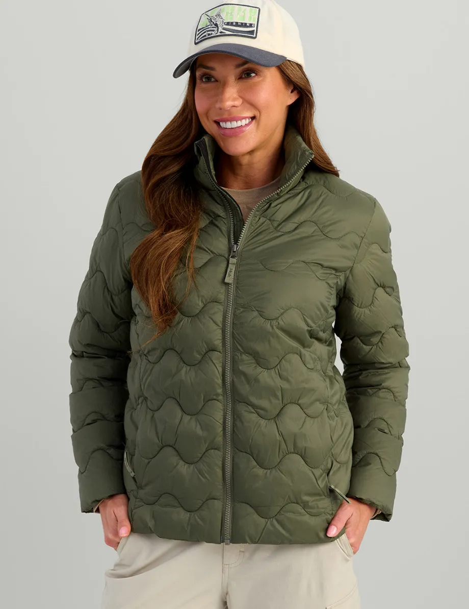 Huk Gear Insulation-Womens Huk Wave Jacket Moss