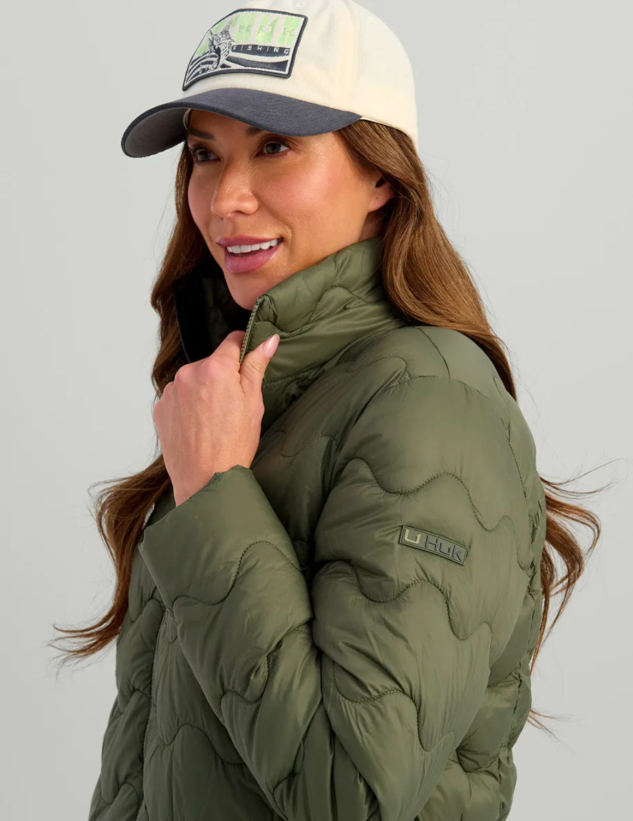 Huk Gear Insulation-Womens Huk Wave Jacket Moss