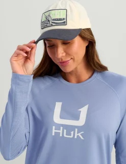 Huk Gear Performance Tops-Womens Icon Performance Crew Lightning Sky