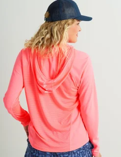 Huk Gear Performance Tops-Womens Icon Performance Hoodie Neon Coral