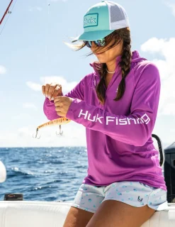 Huk Gear Performance Tops-Womens Icon Performance Hoodie Orchid