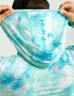 Huk Gear Performance Tops-Womens Icon Performance Hoodie Bermuda Splish Splash
