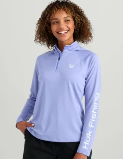 Huk Gear Performance Tops-Womens Icon Performance Hoodie Lightning Sky