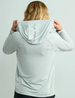 Huk Gear Performance Tops-Womens Icon Performance Hoodie Harbor Mist