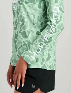 Huk Gear Performance Tops-Womens KC Print Icon Performance Crew KC North Atlantic Camo
