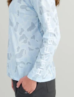 Huk Gear Performance Tops-Womens KC Print Icon Performance Crew KC Sky Camo