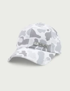 Huk Gear Hats-Womens KC Print Ponytail Hat KC White Camo