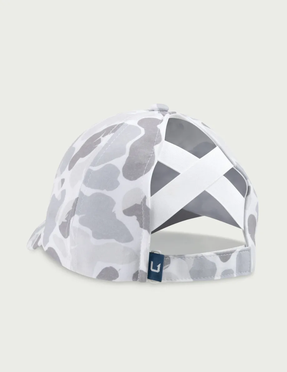 Huk Gear Hats-Womens KC Print Ponytail Hat KC White Camo