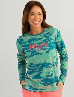 Huk Gear Performance Tops-Womens KC Pursuit Performance Crew KC Bermuda Offshore