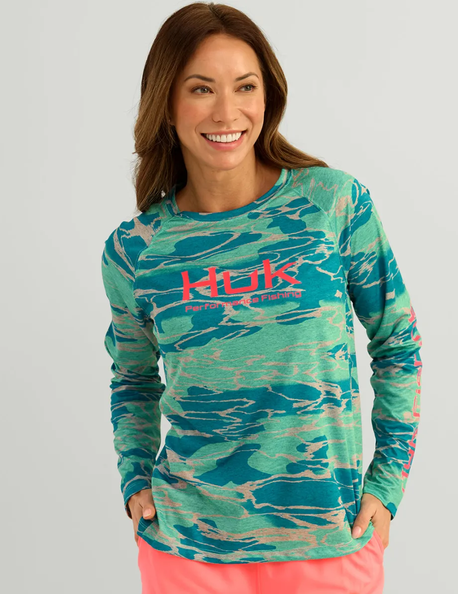 Huk Gear Performance Tops-Womens KC Pursuit Performance Crew KC Bermuda Offshore