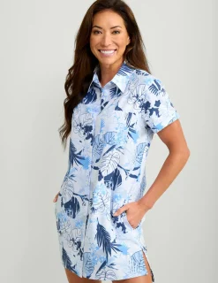 Huk Gear Cover-Up Dresses-Womens Kona Cover-Up Dress White Radical Botanical