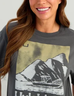 Huk Gear Tees & Tanks-Womens Oversized Island Tee Volcanic Ash