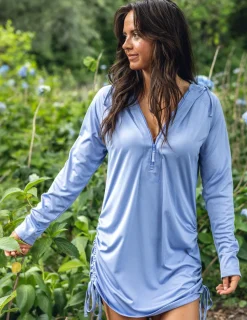 Huk Gear Cover-Up Dresses|Performance Tops-Womens Pursuit Cover-Up Dress Lightning Sky