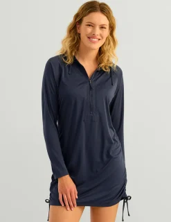 Huk Gear Cover-Up Dresses|Performance Tops-Womens Pursuit Cover-Up Dress Naval Academy