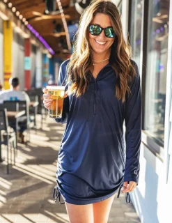 Huk Gear Cover-Up Dresses|Performance Tops-Womens Pursuit Cover-Up Dress Naval Academy
