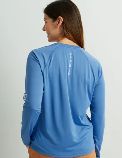 Huk Gear Performance Tops-Womens Pursuit Performance Crew Quiet Harbor
