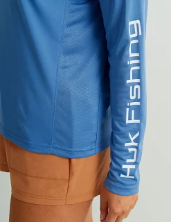 Huk Gear Performance Tops-Womens Pursuit Performance Crew Quiet Harbor