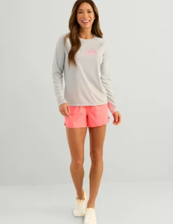 Huk Gear Performance Tops-Womens Pursuit Performance Crew Harbor Mist