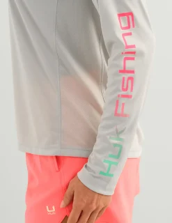 Huk Gear Performance Tops-Womens Pursuit Performance Crew Harbor Mist