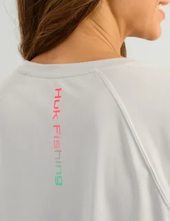 Huk Gear Performance Tops-Womens Pursuit Performance Crew Harbor Mist
