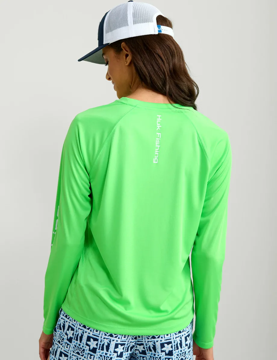 Huk Gear Performance Tops-Womens Pursuit Performance Crew Summer Green