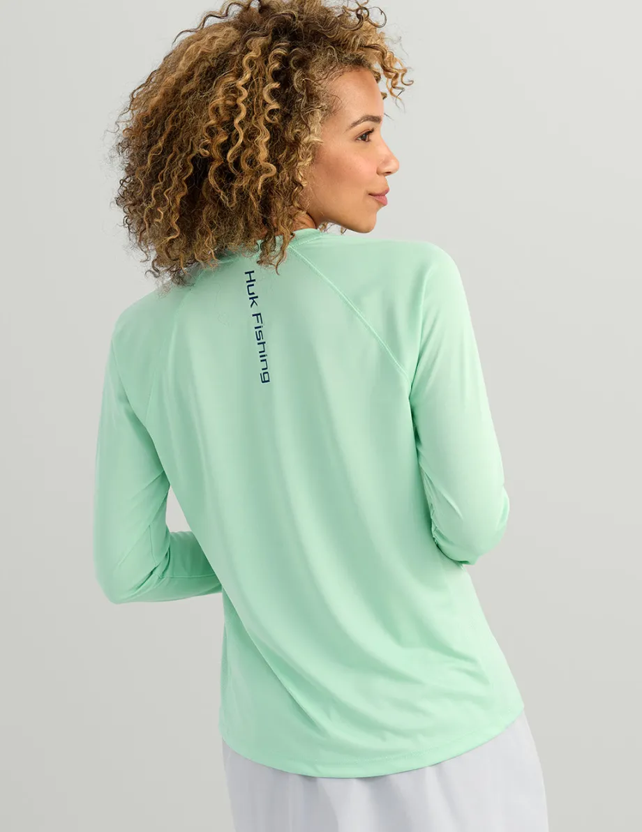 Huk Gear Performance Tops-Womens Pursuit Performance Crew Seafoam Mist