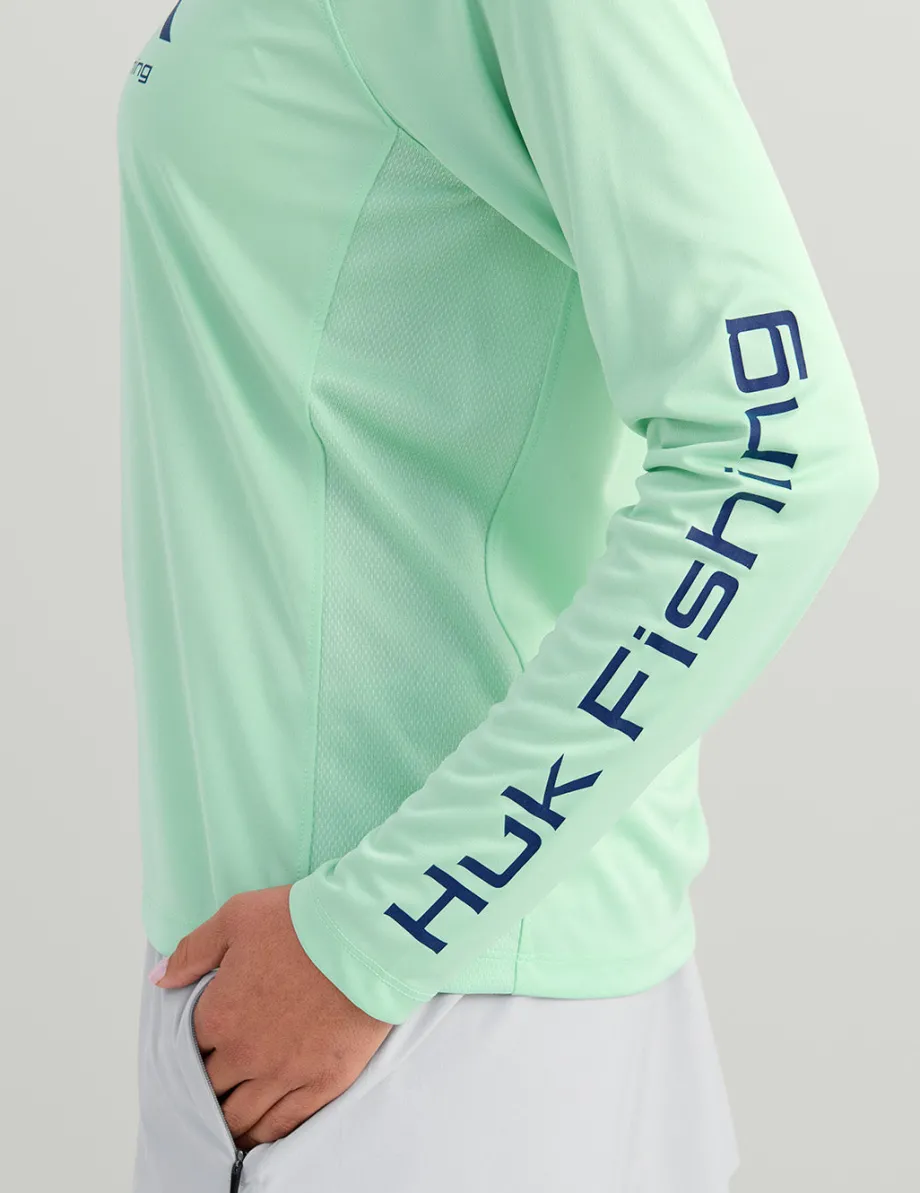 Huk Gear Performance Tops-Womens Pursuit Performance Crew Seafoam Mist