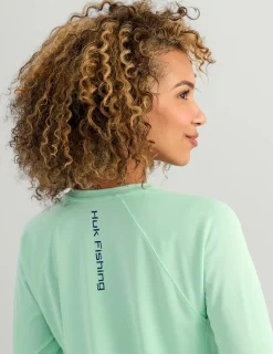 Huk Gear Performance Tops-Womens Pursuit Performance Crew Seafoam Mist
