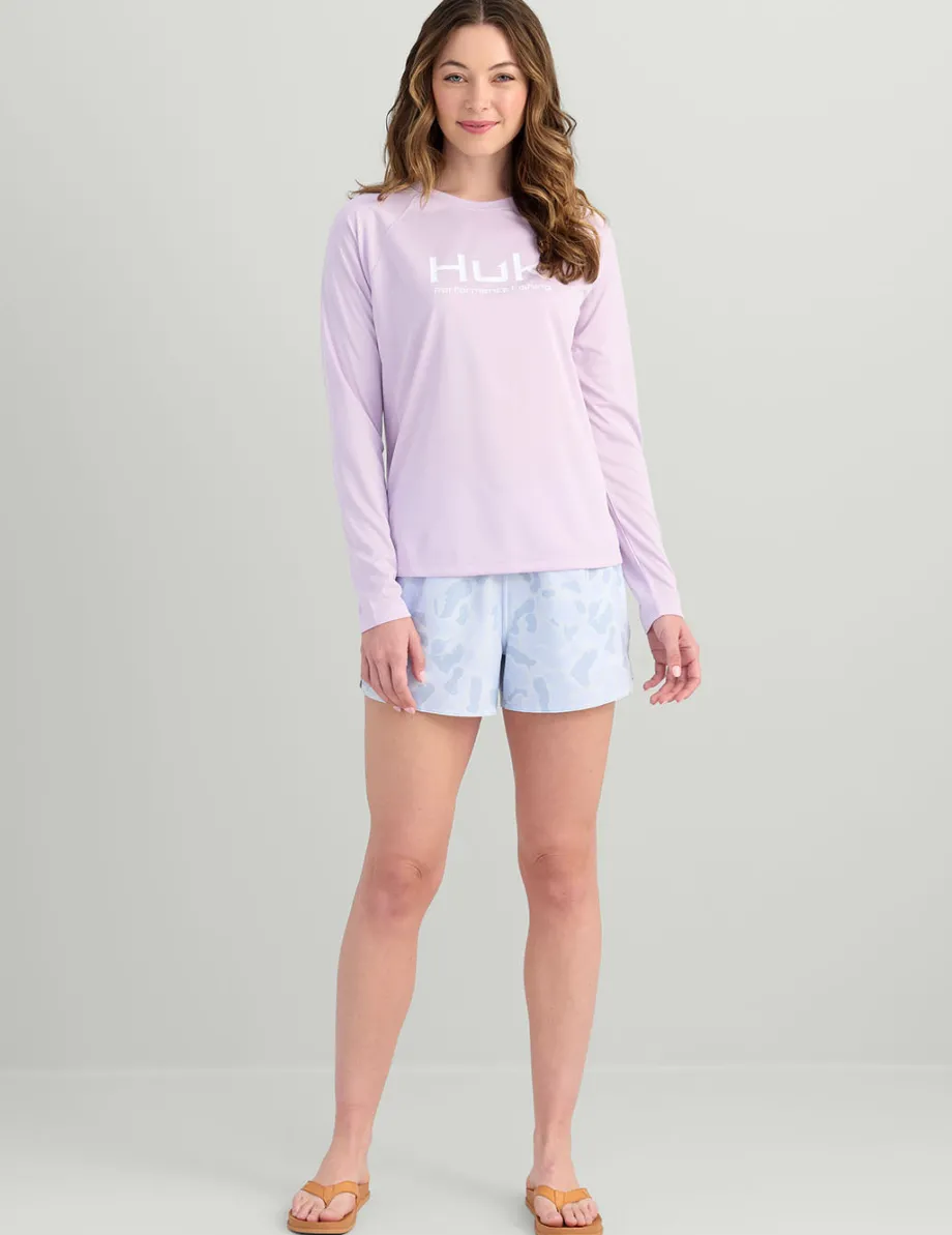 Huk Gear Performance Tops-Womens Pursuit Performance Crew Orchid Bloom
