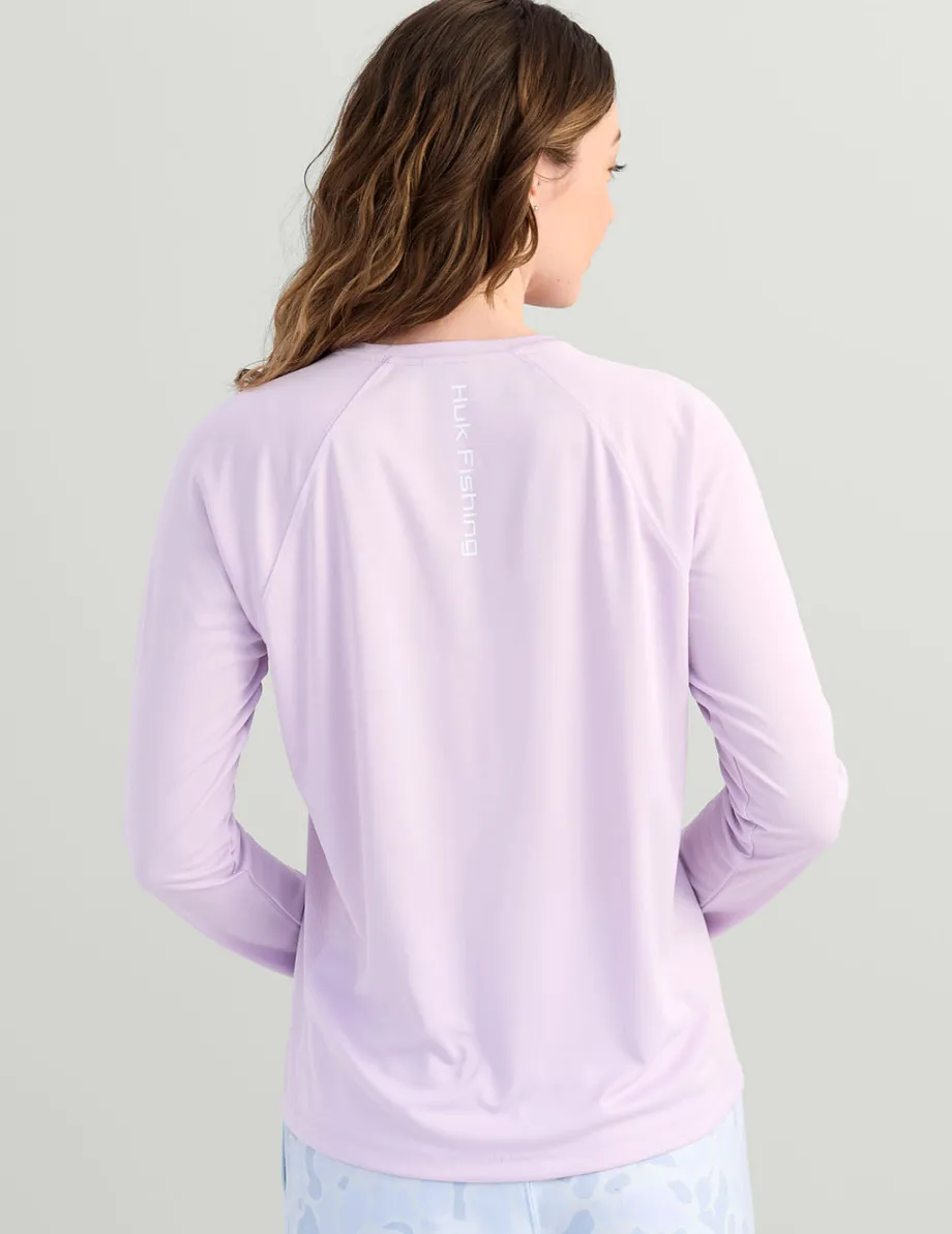 Huk Gear Performance Tops-Womens Pursuit Performance Crew Orchid Bloom