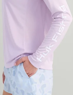 Huk Gear Performance Tops-Womens Pursuit Performance Crew Orchid Bloom