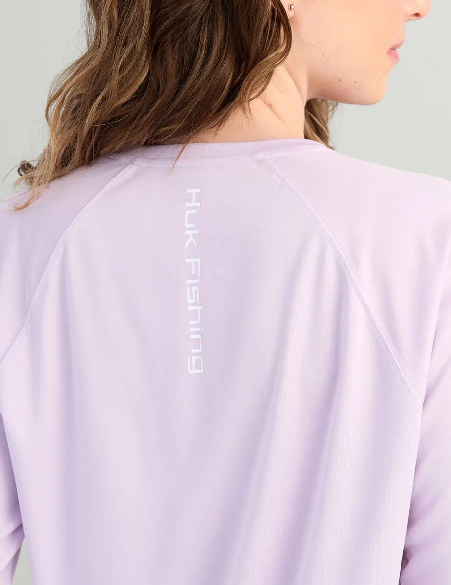 Huk Gear Performance Tops-Womens Pursuit Performance Crew Orchid Bloom